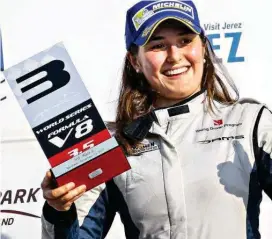  ?? FOTO ?? Tatiana Calderón cerró el año de gran manera: podio en la Fórmula V8 y piloto de prueba de Sauber.