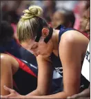  ?? BRAD HORRIGAN/HARTFORD COURANT/TNS) ?? Washington Mystics forward Elena Delle Donne sits on the bench during game 4 of the WNBA finals on October 8, 2019 in Uncasville, Connecticu­t.