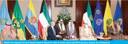  ?? —Amiri Diwan and KUNA photos ?? KUWAIT: His Highness the Amir Sheikh Sabah Al-Ahmad Al-Jaber Al-Sabah meets with NATO Secretary General Jens Stoltenber­g.