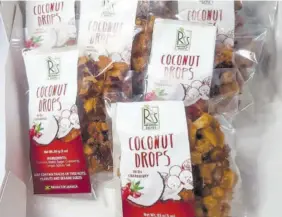  ?? ?? Coconut drops with cranberry produced by RSS Naturalll Delites.