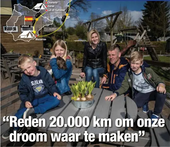  ?? FOTO SVEN DILLEN ?? Kim Putzeys (37) en Tom Vanderstic­helen (41) met hun kinderen Ties (5), Anse (11) en Andres (8).