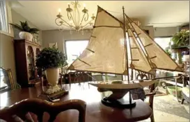 ?? Darrell Sapp/Post-Gazette ?? A sailboat with stand at Everyday Eclectic Home & Gift in Castle Shannon. Other items from the store were provided for the set designers of the Netflix series “Mindhunter.”
