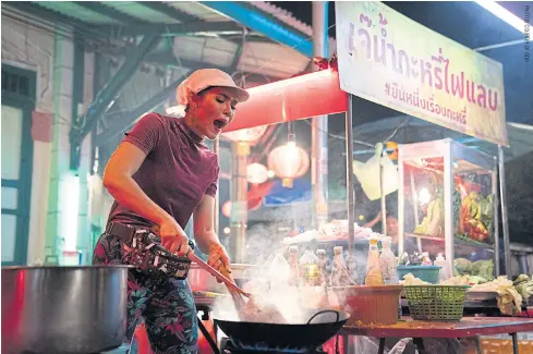  ??  ?? Araya A. Hargate plays a street-food hawker in the film.