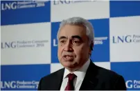  ?? Bloomberg ?? Fatih Birol, executive director of the Internatio­nal Energy Agency, at the LNG Producer-Consumer Conference 2016 in Tokyo on Thursday. —