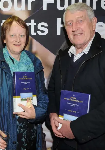  ??  ?? Concepta Woods and Gerry Weldon at the official launch of Deirdre McArdle-Clinton and Pat Clinton’s Book ‘Jewel of The North East’ Documentin­g the Story of DkIT 1969-2016 held in The Dundalk Institute of Technology.