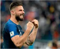  ?? AFP ?? Olivier Giroud celebrates his team’s semifinal victory against Belgium. —