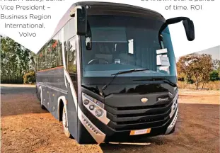  ??  ?? ⇨ Alma Mammoth front-engine 12 m luxury coach on MAN bus chassis is an example of midpremium offerings by global bus makers.