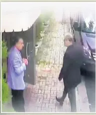  ??  ?? DOOMED Khashoggi enters the consulate on October 2