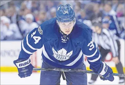  ?? CP PHOTO ?? Toronto Maple Leafs’ Auston Matthews is seen during second period NHL action earlier this month against the Tampa Bay Lightning, in Toronto. Game 3 was last night in Toronto. Game 4 is Wednesday, also in Toronto.