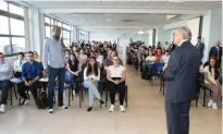  ?? ?? Prof. Edward Scicluna addressing the students at MCAST
