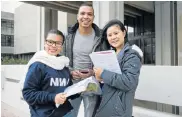  ??  ?? INSPIRING PUPILS: Nelson Mandela Metropolit­an University BCom (Accounting) students, from left, Caitlin Tamboer, Duane Rensburg and Carmel Chan-Lok gear up to be tutors at NMMU’s upcoming accounting winter schools for Grade 11 and 12 pupils