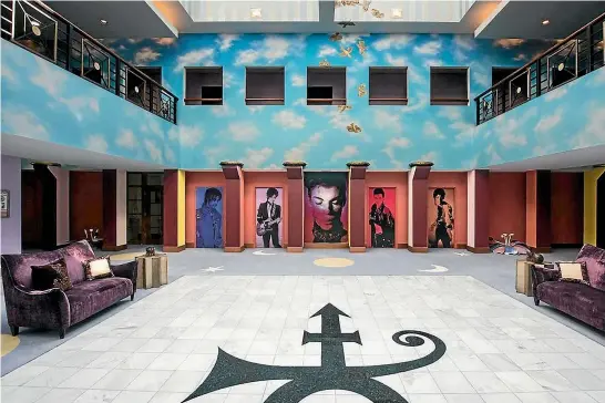  ?? AP ?? The main hall at Paisley Park contains some of the musician’s hand-written lyrics and notes, his guitars and even his ashes.