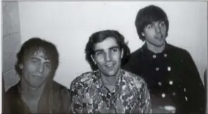  ?? PHOTO / ELLEN SANDHAUS ?? The Young Rascals, a New Jersey band, backstage at Staples High in Westport, from left: Eddie Brigati; Felix Cavaliere; and Dino Danelli.