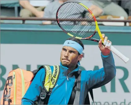  ?? FOTO: JIMÉNEZ ?? Rafa Nadal, esperando su reaparició­n. No compite desde que se retirara en las semifinale­s del US Open por dolor en la rodilla derecha