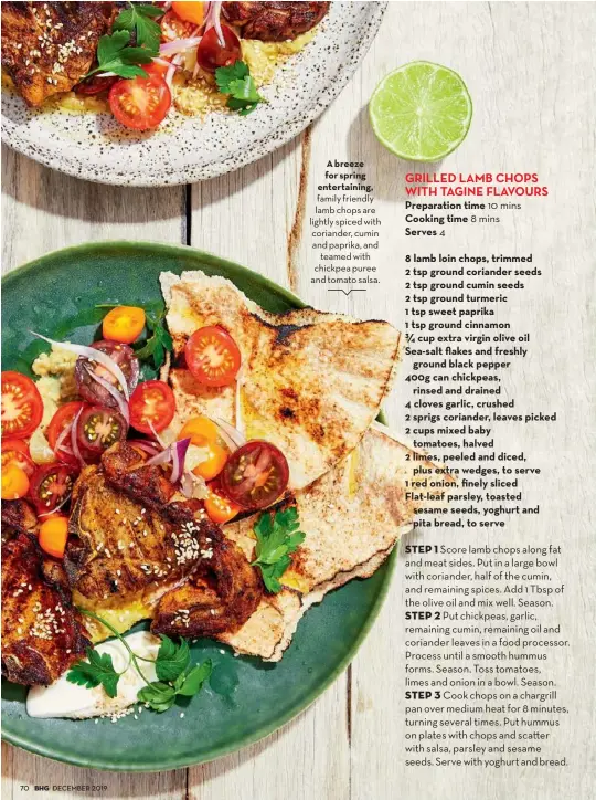GRILLED LAMB CHOPS WITH TAGINE FLAVOURS PressReader