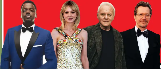  ??  ?? Daniel Kaluuya, Carey Mulligan, Sir Anthony Hopkins and Gary Oldman