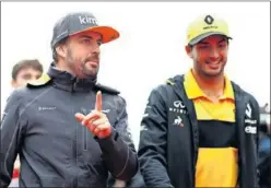  ??  ?? ESPAÑOLES. Alonso y Sainz buscan acabar entre los diez primeros.