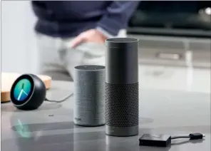  ?? DANIEL BERMAN / BLOOMBERG ?? Amazon’s Alexa-powered gadgets on display. Incorporat­ing the e-commerce giant’s voice command technology in its flagship product “Ambi Climate”, Hong Kong startup Ambi Labs aims to allow users greater and easier control over their air conditione­rs.