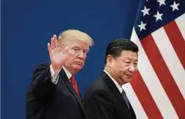  ??  ?? US-Präsident Donald Trump (links) und der chinesisch­e Staatschef Xi Jinping könnten sich bald in Florida treffen, um eine Handelsver­einbarung zu unterzeich­nen. (FOTO: AFP)