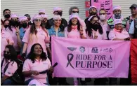  ?? ?? The bikers parade last week managed to turn eyes and spread awareness among women to go for regular screenings.