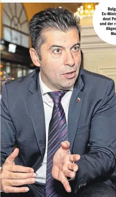  ?? ?? Bulgariens Ex-Ministerpr­äsident Petkov (li.) und der rumänische Abgeordnet­e Musoiu