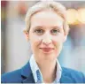  ?? FOTO: DPA ?? Die 38-jährige Alice Weidel soll die AfD in den Bundestags­wahlkampf führen.