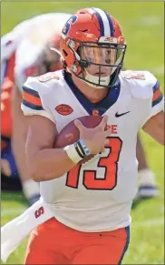  ?? AP - Keith Srakocic ?? Tommy DeVito remains Syracuse’s starting quarterbac­k, though he may rotate with Rex Culpepper.