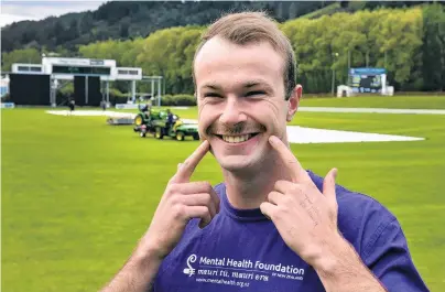  ?? PHOTO: PETER MCINTOSH ?? Whiskery touch . . . Otago fast bowler Michael Rae has joined the Volts in growing a moustache during the oneday campaign to help raise awareness of mental health issues.