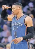  ?? FOTO: AP ?? Egalisiert einen Rekord von 1962: NBA-Star Russell Westbrook.