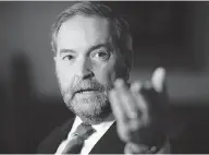  ?? ADRIAN WYLD / THE CANADIAN PRESS ?? Since leaving Stornoway, the official residence of the leader of the Official Opposition, Tom Mulcair has been living out of a suitcase in Ottawa, which might suggest the federal NDP leader might not be planning on staying
in the National Capital...