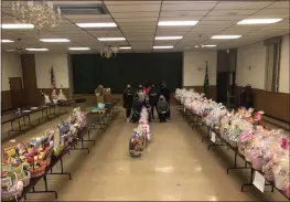  ?? SUBMITTED PHOTO ?? Dozens of Easter baskets were collected at the Lower Providence Fire Department before being distribute­d.