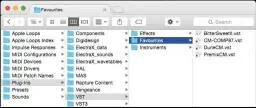  ?? ?? If you’re using Apple’s OS X, all your VST, VST3 and Audio Units go into pre-determined locations