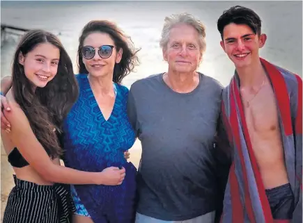  ??  ?? Family affair… Catherine Zeta-Jones is holidaying with husband Michael Douglas and children Carys and Dylan