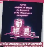  ?? ?? APRÈS COMBIEN DE TEMPS ON DISPARAÎT SI ON COMMENCE À S’ÉVAPORER ? T.2 Florence Darveau Les Éditions du Parc en face 224 pages dès 14 ans