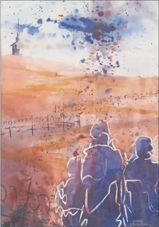  ?? Linda Carleton / Contribute­d photo ?? “Hope,” a watercolor by Linda Carleton, who ran a welcoming house for refugees in 2001.