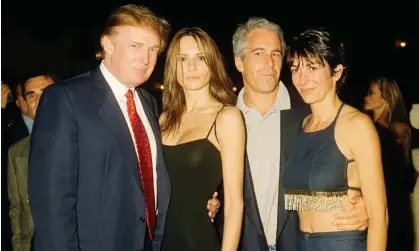  ?? Davidoff Studios Photograph­y/Getty Images ?? Donald Trump with his future wife Melania Knauss, Jeffrey Epstein and Ghislaine Maxwell at Mar-a-Lago in February 2000. Photograph: