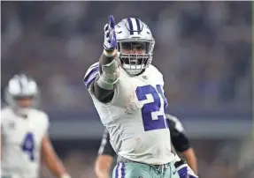  ?? MATTHEW EMMONS/USA TODAY SPORTS ?? Ezekiel Elliott, with 17 carries for 78 yards and 1 TD, and the Cowboys offense showed dramatic improvemen­t from Week 1.