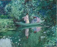  ??  ?? Frederick Carl Frieseke (1874-1939), Gray Day on the River, 1908. Oil on canvas, 26 x 32 in., signed lower right: ‘F.C. Frieseke’.Estimate: $1.5/2.5 million SOLD: $1,695,000