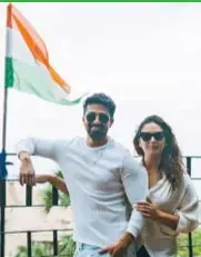  ?? ?? Huma Qureshi celebrates Independen­ce Day with her brother, Saqib Saleem.