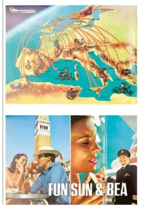  ??  ?? RIGHT: Biggles stories first appeared in Popular Flyingmaga­zineFAR RIGHT: An England to South Africa Imperial Airways timetable from 1938 BELOW: A 1960s brochure for British European Airways