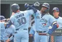  ?? GETTY IMAGES ?? Toronto teammates Marcus Semien (1) and Vladimir Guerrero Jr. were named All-Star Game American League starters on Thursday.