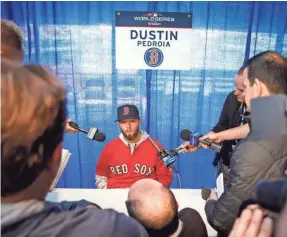  ?? DAVID BUTLER II/USA TODAY SPORTS ?? Dustin Pedroia hopes his return to play speaks volume for the Red Sox after knee injuries and operations limited his play.