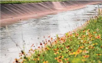  ?? Staff file photo ?? Sampling of White Oak Bayou in northwest Houston found elevated levels of perfluoroa­lkyl and polyfluoro­alkyl substances at two sites downstream of wastewater treatment plants.