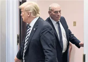  ?? OLIVIER DOULIERY TRIBUNE NEWS SERVICES FILE PHOTO ?? John Kelly is the second chief of staff to leave U.S. President Donald Trump in under two years.