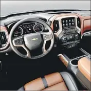  ?? Chevrolet ?? WELL-APPOINTED interiors, such as this one in the 2019 Chevrolet Silverado High Country, are one reason why trucks remain so popular in the U.S.