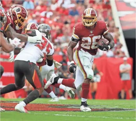  ??  ?? The Redskins have won six times, and each time Adrian Peterson was their top rusher.