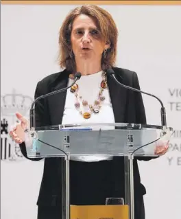  ?? EFE ?? Teresa Ribera, vicepresid­enta tercera y ministra de Transición Energética.