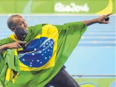  ?? Foto: afp ?? Auch in Rio die Nummer eins der olympische­n Helden: der Sprinter, Spaßvogel und Superstar Usain Bolt.