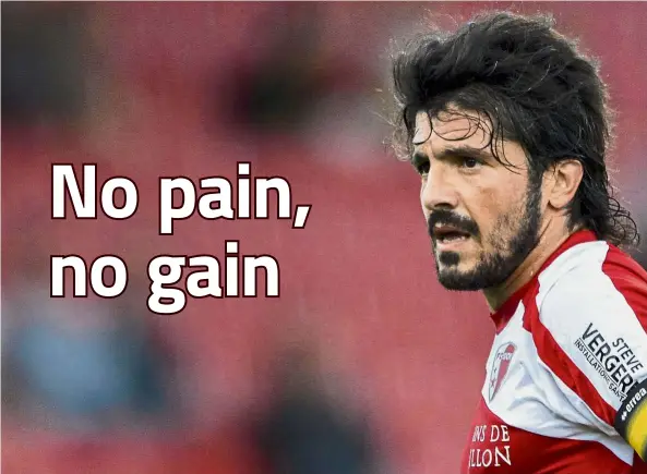  ?? — AFP ?? Over to you: Gennaro Gattuso took over as AC Milan coach on Monday after Vincenzo Montella was sacked following a disappoint­ing start to the season.