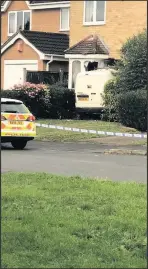  ??  ?? The van pictured in the house in The Osiers, Loughborou­gh. Picture supplied by Lucy Maden